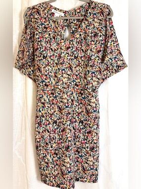 BCBG Generation Multicolor Floral Mini Dress | Keyhole Neck | Size 4